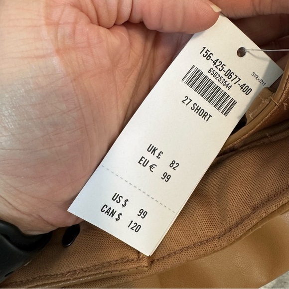 Abercrombie & Fitch NWT Split Hem Faux Leather Pants Short - Picture 7 of 8